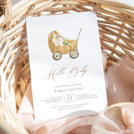 ボホ男女兼用子供部屋ハローベイビーシャワー 招待状