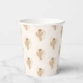 ボホ男女兼用砂漠サボテン赤ちゃんシャワー 紙コップ (裏面)
