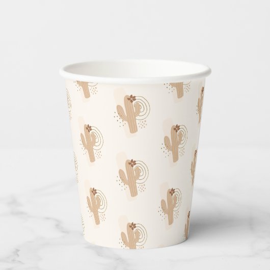 ボホ男女兼用砂漠サボテン赤ちゃんシャワー 紙コップ (裏面)