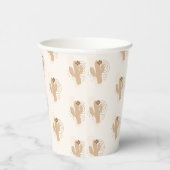 ボホ男女兼用砂漠サボテン赤ちゃんシャワー 紙コップ (右)