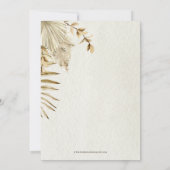 ボホ男女兼用素朴パンパスベイビーシャワー 招待状 (裏面)