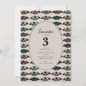 ボホ男女兼用蝶バースデーパーティー 招待状 (正面)