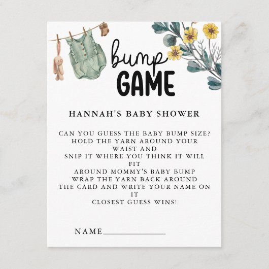 ボホ男女兼用赤ちゃんシャワーゲーム エンクロージャーカード (正面)