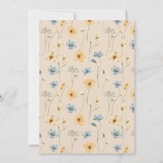 ボホ男女兼用赤ちゃんシャワーサンキューカード 招待状 (裏面)