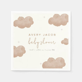 ボホ男女兼用雲星ベビーシャワー スタンダードカクテルナプキン
