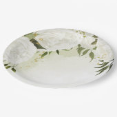 ボホ白い花の緑の葉植物植物 ペーパープレート (アングル)