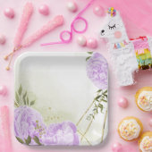 ボホ白い花の緑の葉植物植物 ペーパープレート (パーティー)