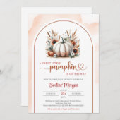 ボホ白かぼちゃテラコッタ銅パンパスブラウン 招待状 (正面/裏面)