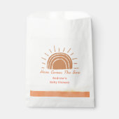 ボホ砂漠ここに息子の赤ちゃんシャワーが来る フェイバーバッグ (正面)