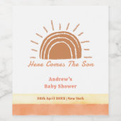 ボホ砂漠ここに息子の赤ちゃんシャワーが来る ワインラベル (シングルラベル)