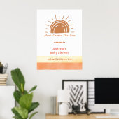 ボホ砂漠ここに来る息子の赤ちゃんシャワー歓迎 ポスター (ホームオフィス)