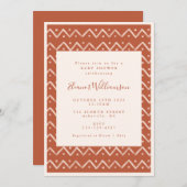 ボホ砂漠さび幾何学線ベビーシャワー 招待状 (正面/裏面)