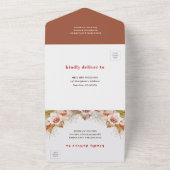 ボホ砂漠のフローラアーチのフレームアーストーン オールインワン招待状 (外側)