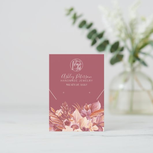 ボホ砂漠のフローラロゴジュエリーイヤリングネックレスb 名刺 (スタンド正面)