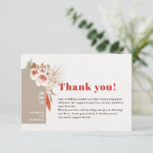 ボホ砂漠の乾燥した花の土色のアーチ サンキューカード (スタンド正面)