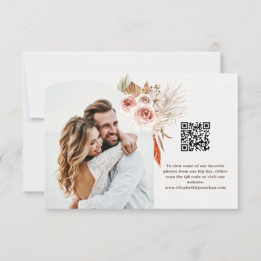 ボホ砂漠の乾燥した花の大地の色調 サンキューカード (裏面)