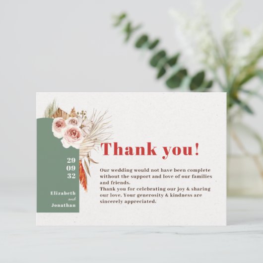 ボホ砂漠の乾燥した花の大地の色調 サンキューカード (スタンド正面)