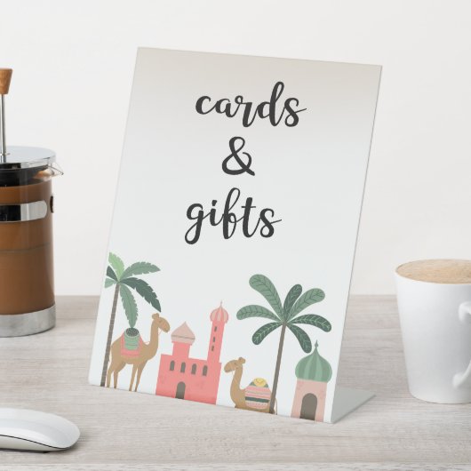 ボホ砂漠の風景のカードとギフトサイン 台座サイン (インサイチュ)