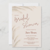 ボホ砂漠テラコッタパンパス写真ブライダルシャワー 招待状 (正面)