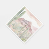 ボホ砂漠モダン自然サボテン赤ちゃんシャワー スタンダードランチョンナプキン (角)