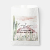 ボホ砂漠モダン自然サボテン赤ちゃんシャワー フェイバーバッグ (正面)