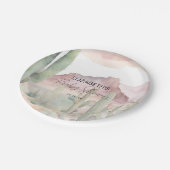 ボホ砂漠モダン自然サボテン赤ちゃんシャワー ペーパープレート (アングル)