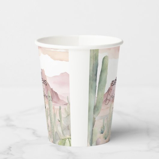 ボホ砂漠モダン自然サボテン赤ちゃんシャワー 紙コップ (左)