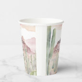 ボホ砂漠モダン自然サボテン赤ちゃんシャワー 紙コップ (右)