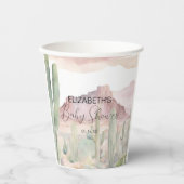 ボホ砂漠モダン自然サボテン赤ちゃんシャワー 紙コップ (正面)