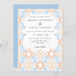 ボホ砂漠モロッコンタイルテラコッタ結婚ズ 招待状