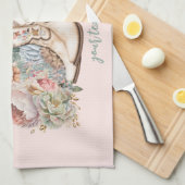 ボホ砂漠女性のカーボーイカウボーイブーツカウボーイハット キッチンタオル (四つ折り)