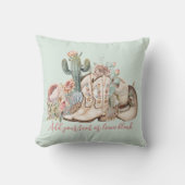 ボホ砂漠女性のカーボーイカウボーイブーツカウボーイハット クッション (正面)