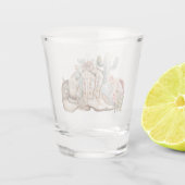 ボホ砂漠女性のカーボーイカウボーイブーツカウボーイハット ショットグラス (裏面)