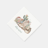 ボホ砂漠女性のカーボーイカウボーイブーツカウボーイハット スタンダードカクテルナプキン (角)