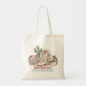 ボホ砂漠女性のカーボーイカウボーイブーツカウボーイハット トートバッグ (正面)