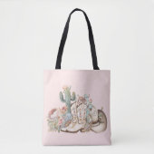 ボホ砂漠女性のカーボーイカウボーイブーツカウボーイハット トートバッグ (正面)