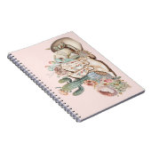 ボホ砂漠女性のカーボーイカウボーイブーツカウボーイハット ノートブック (右側)