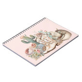 ボホ砂漠女性のカーボーイカウボーイブーツカウボーイハット ノートブック (左側)