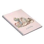 ボホ砂漠女性のカーボーイカウボーイブーツカウボーイハット ノートブック (右側)