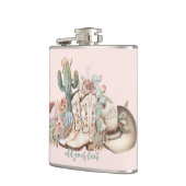 ボホ砂漠女性のカーボーイカウボーイブーツカウボーイハット フラスク (左)