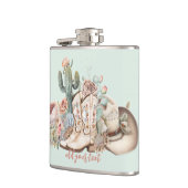 ボホ砂漠女性のカーボーイカウボーイブーツカウボーイハット フラスク (左)