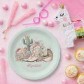 ボホ砂漠女性のカーボーイカウボーイブーツカウボーイハット ペーパープレート (パーティー)