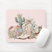 ボホ砂漠女性のカーボーイカウボーイブーツカウボーイハット マウスパッド (マウス)