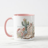 ボホ砂漠女性のカーボーイカウボーイブーツカウボーイハット マグカップ (左)