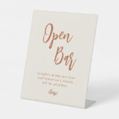 ボホ砂漠結婚のオープンバー表の標識 台座サイン (正面)