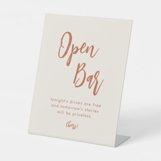 ボホ砂漠結婚のオープンバー表の標識 台座サイン (正面)