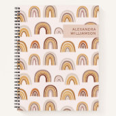 ボホ砂漠虹中和パーソナライズされた線 ノートブック (正面)