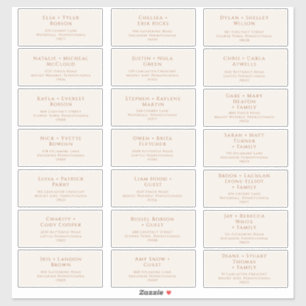 ボホ砂漠  ベージュ結婚のゲスト住所 シール