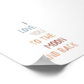 ボホ私は月とバックプリントにあなたを愛している ポスター (角)