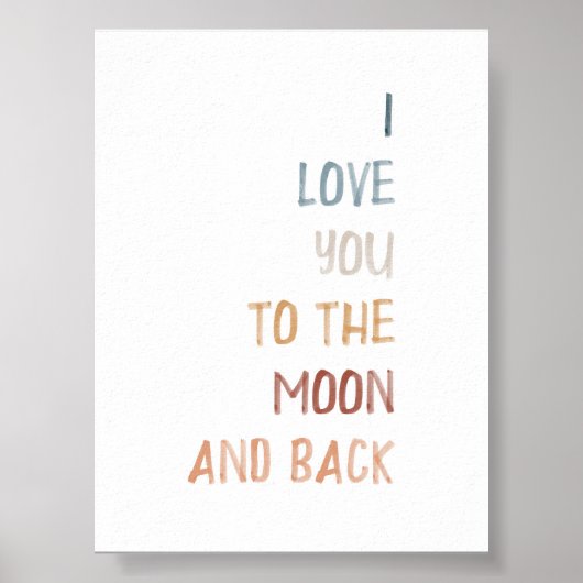 ボホ私は月とバックプリントにあなたを愛している ポスター (正面)